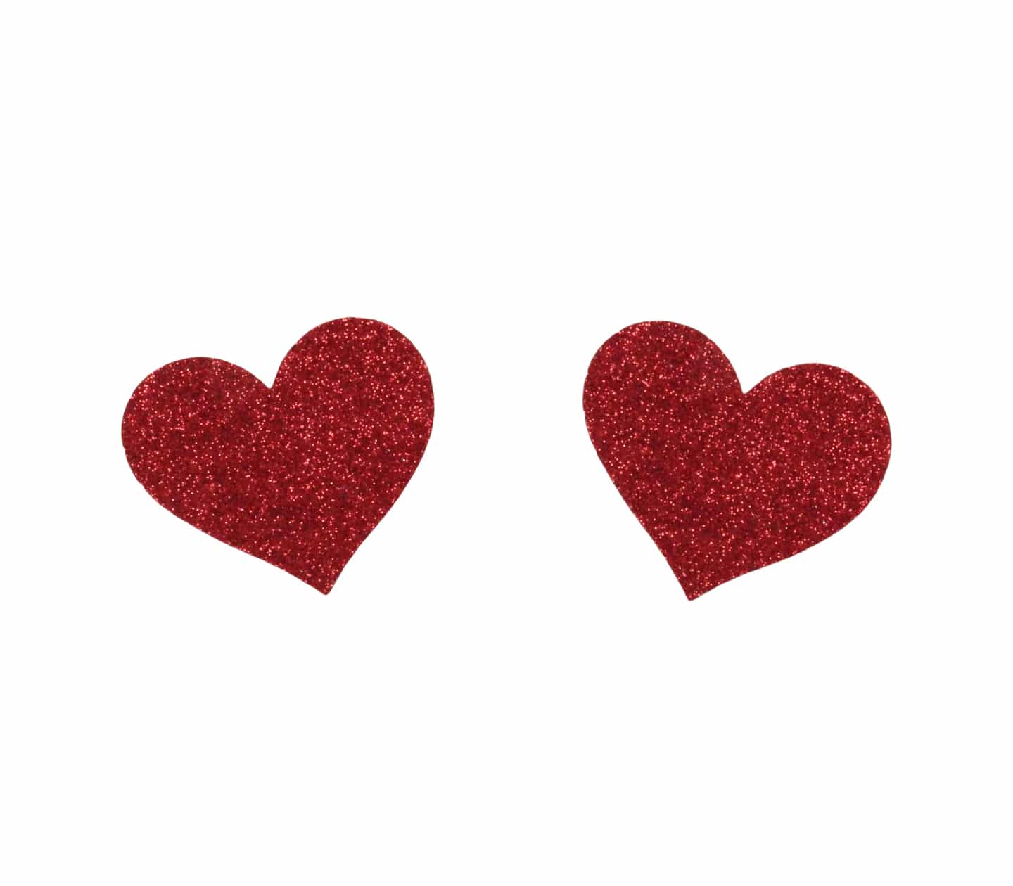 Love In Leather Glitter Heart Nipple Covers - MULITPLE COLOURS