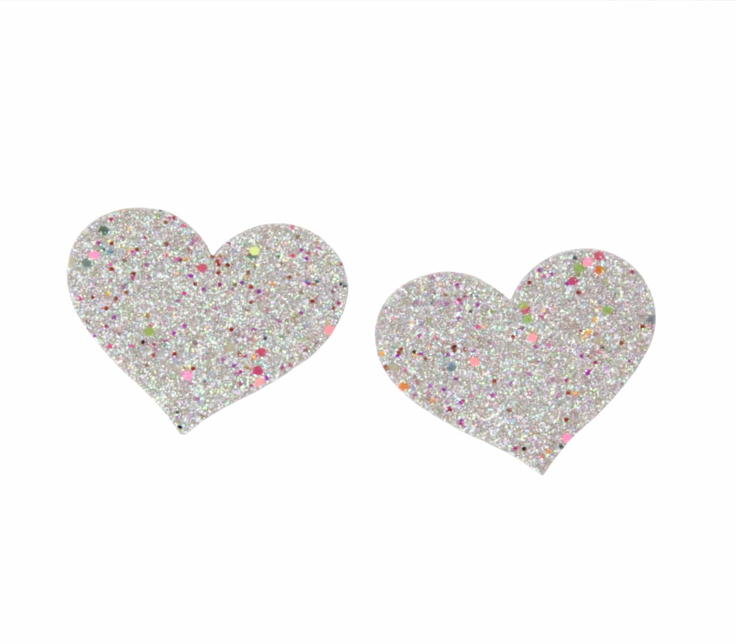 Love In Leather Glitter Heart Nipple Covers - MULITPLE COLOURS