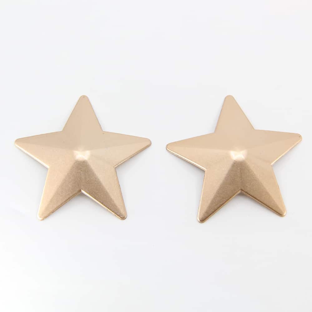 Love In Leather Star Shape Metal Pasties With Lustre Finish - MULTIPLE COLOURS