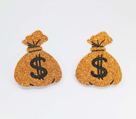 Love In Leather Glitter Money Bag Nipple Covers