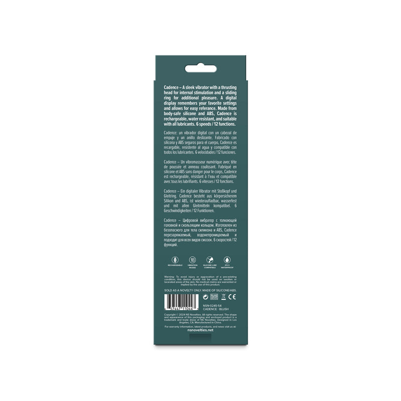 NS Novelties | Lust-N-Dreams - Cadence - Blush Thrusting & Sliding Ring Vibrator