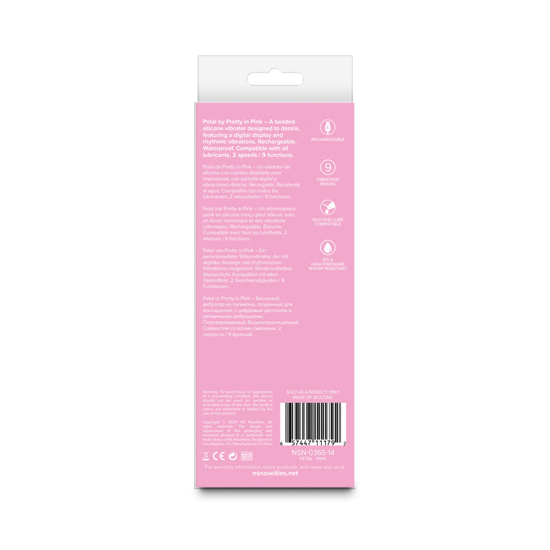 NS Novelties Pretty in Pink Petal - Beaded Vibrator - Pink