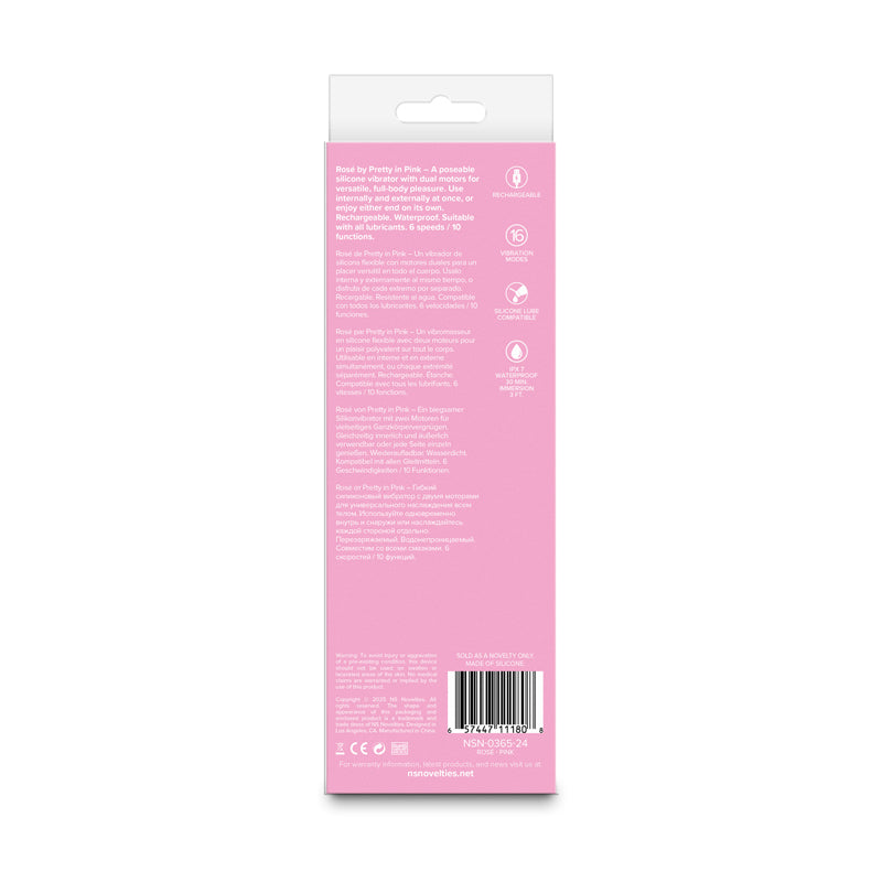 NS Novelties Pretty in Pink Rose - Poseable Vibrator - Pink