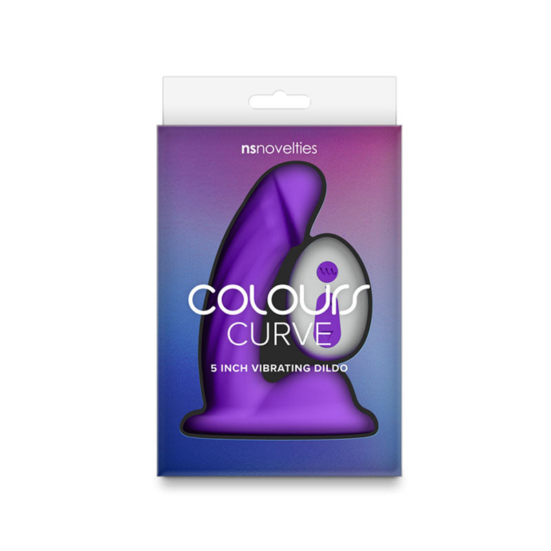 NS Novelties | Colours Curve - 5" Vibrating Dildo with Remote - Purple