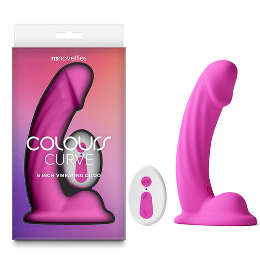 NS Novelties | Colours Curve - 6" Vibrating Dildo with Remote - Pink