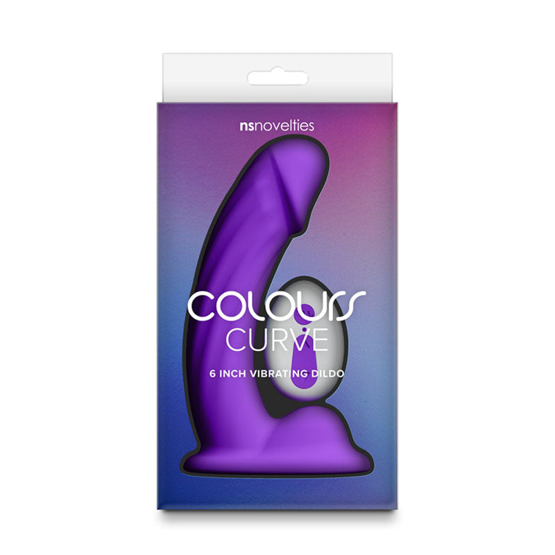 NS Novelties | Colours Curve - 6" Vibrating Dildo with Remote - Purple