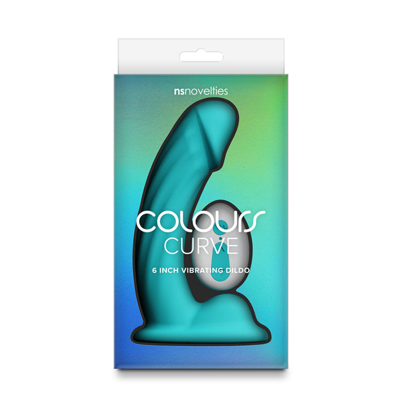 NS Novelties | Colours Curve - 6" Vibrating Dildo with Remote - Teal