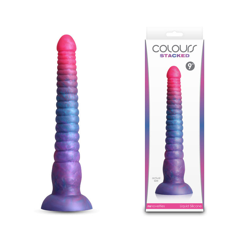 NS Novelties | Colours Stacked - 9" Dildo - Pink/Blue 16cm Fantasy Dildo