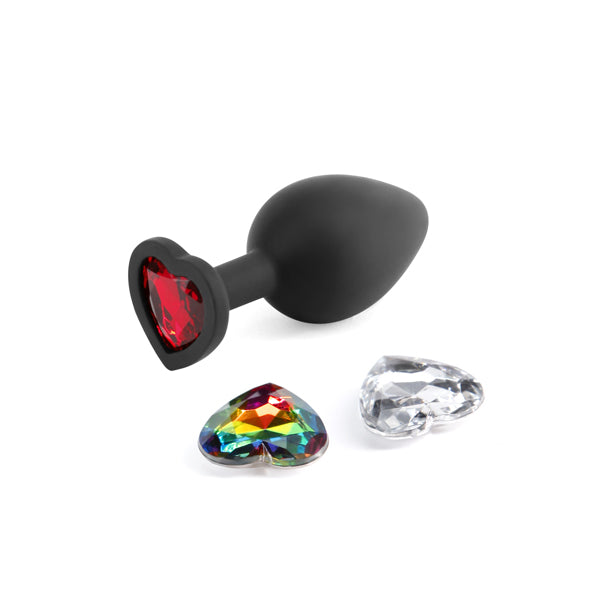NS Novelties | Glams Xchange Heart - Medium Butt Plug with Interchangeable Round Gems