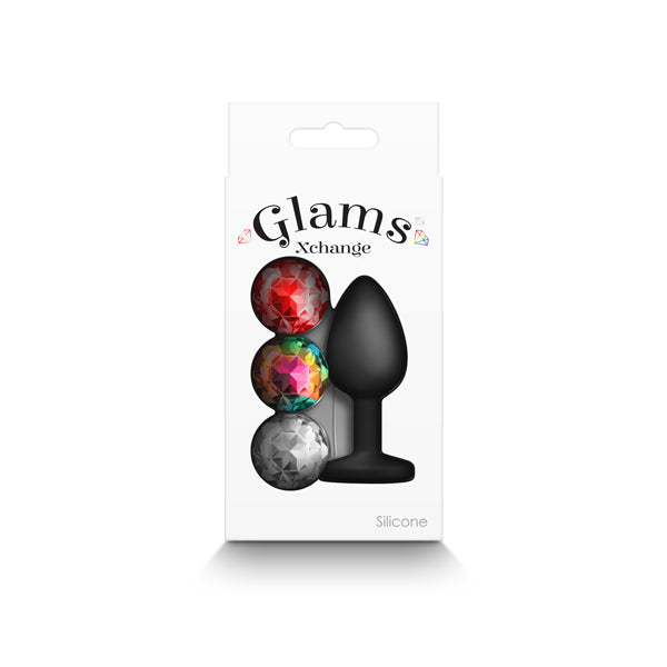 NS Novelties | Glams Xchange Round - Small Butt Plug with Interchangeable Round Gems