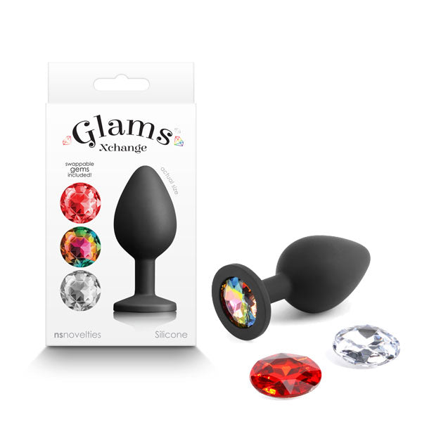 NS Novelties | Glams Xchange Round - Medium Butt Plug with Interchangeable Round Gems
