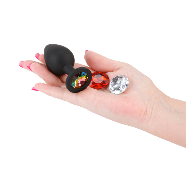 NS Novelties | Glams Xchange Round - Medium Butt Plug with Interchangeable Round Gems