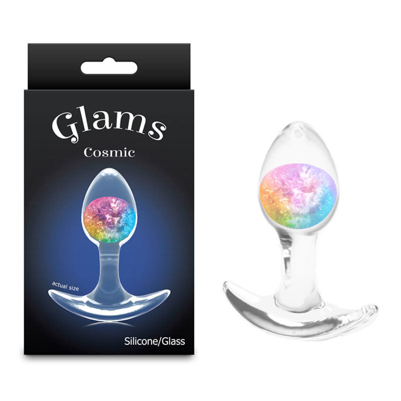 NS Novelties | Glams Cosmic - Small - Clear/Rainbow 8.1 cm Small Butt Plug