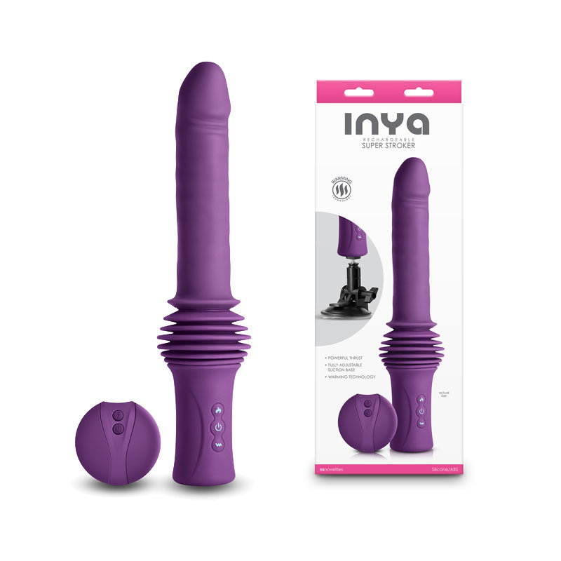 NS Novelties INYA Super Stroker - Purple Thrusting Vibrator with Remote Control & Stand