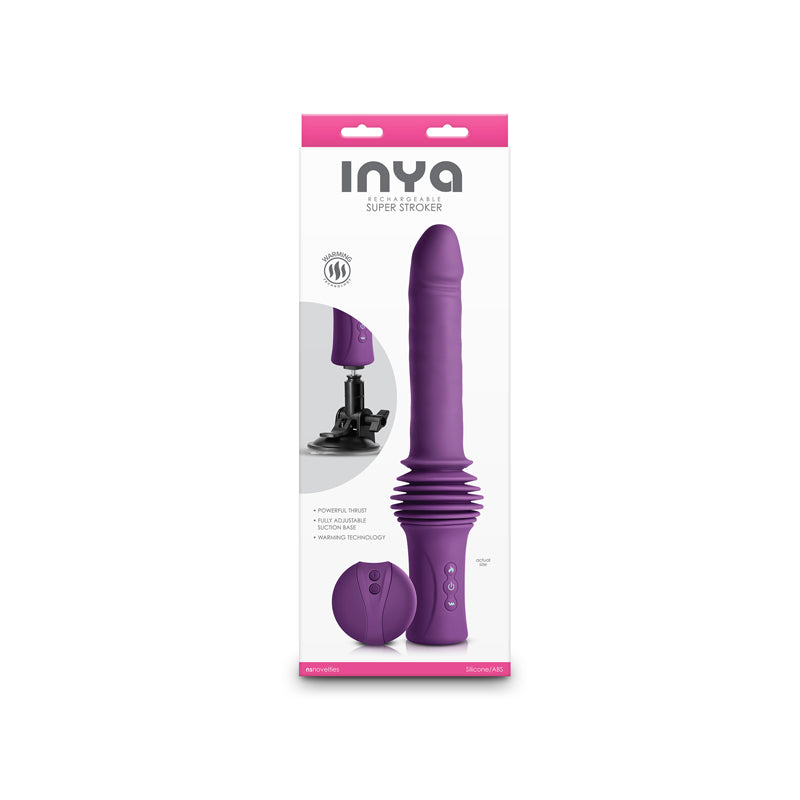 NS Novelties INYA Super Stroker - Purple Thrusting Vibrator with Remote Control & Stand