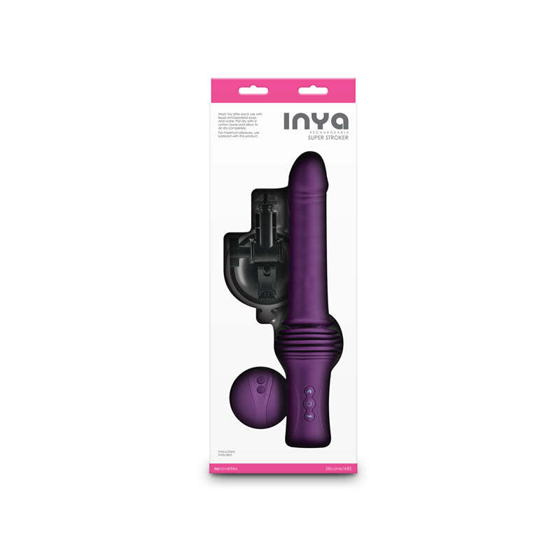 NS Novelties INYA Super Stroker - Purple Thrusting Vibrator with Remote Control & Stand