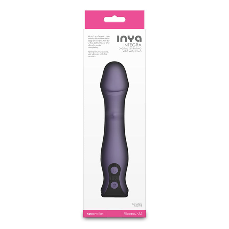 NS Novelties INYA Integra Grey 18.2cm Gyrating Vibrator with Sliding Ring Shaft