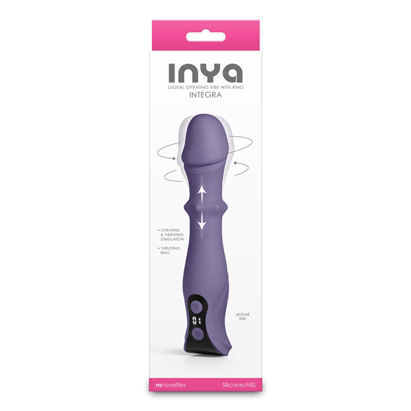 NS Novelties INYA Integra Grey 18.2cm Gyrating Vibrator with Sliding Ring Shaft