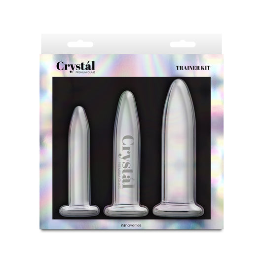 NS Novelties Crystal - 3pc Trainer Kit - Clear Glass Anal Plugs - Set of 3 Sizes