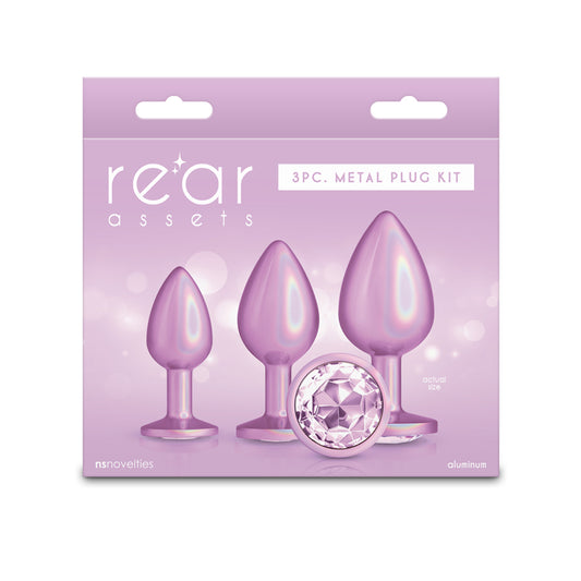 NS Novelties | Rear Assets Trainer Kit - Iridescent Pink Metallic Butt Plugs - Set of 3 Sizes