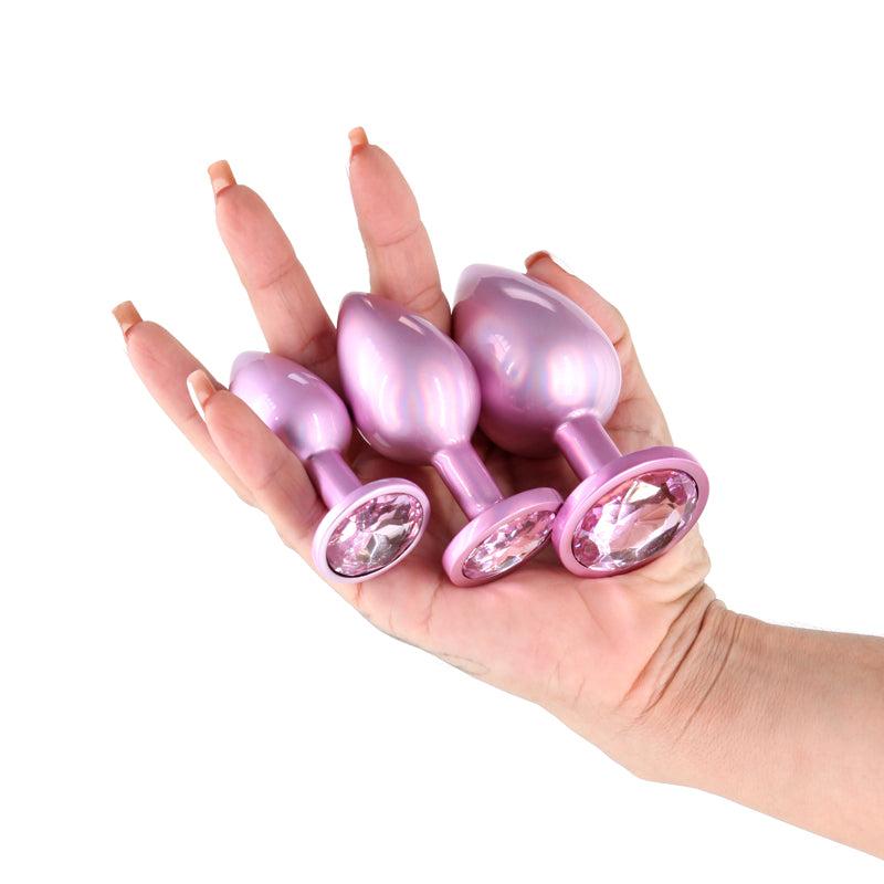 NS Novelties | Rear Assets Trainer Kit - Iridescent Pink Metallic Butt Plugs - Set of 3 Sizes