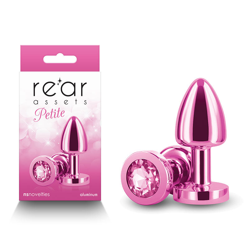 NS Novelties | Rear Assets Petite - Pink 6cm Metal Butt Plug with Pink Round Gem Base