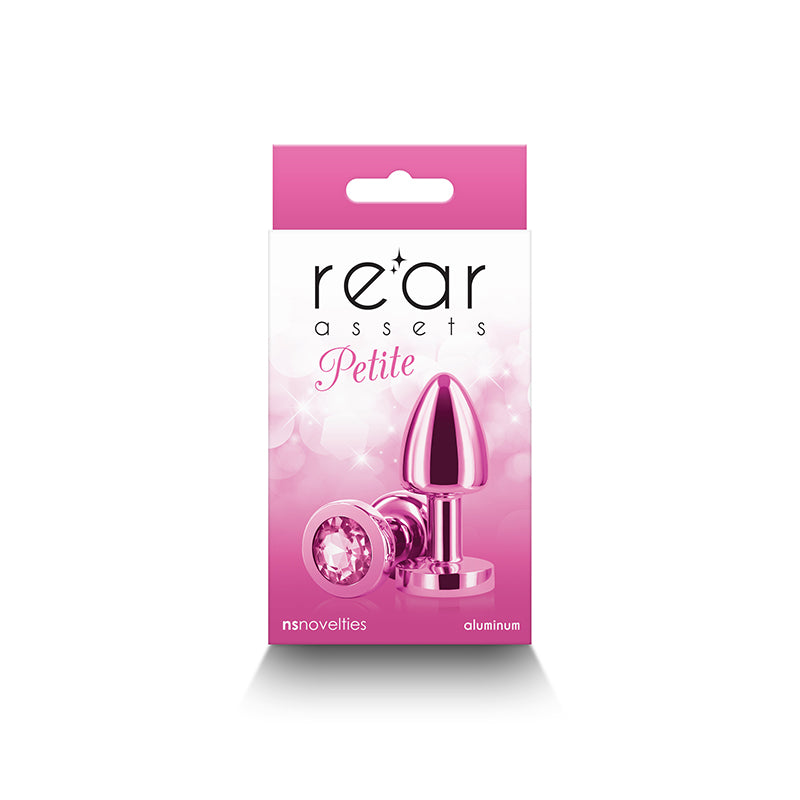 NS Novelties | Rear Assets Petite - Pink 6cm Metal Butt Plug with Pink Round Gem Base