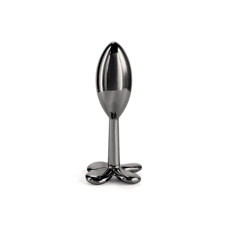 NS Novelties | Rear Assets Clover - Gunmetal 9.2cm Metallic Butt Plug