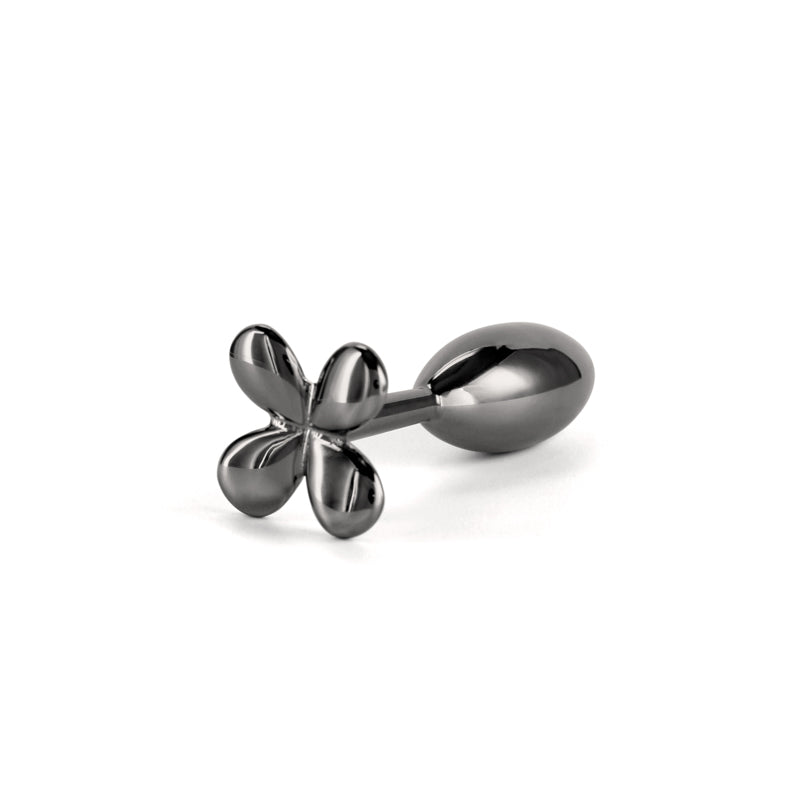 NS Novelties | Rear Assets Clover - Gunmetal 9.2cm Metallic Butt Plug