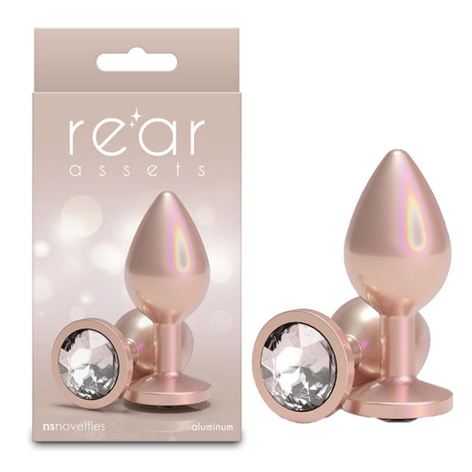 NS Novelties Rear Assets Iridescent - Medium - Champagne 8.2cm Medium Butt Plug