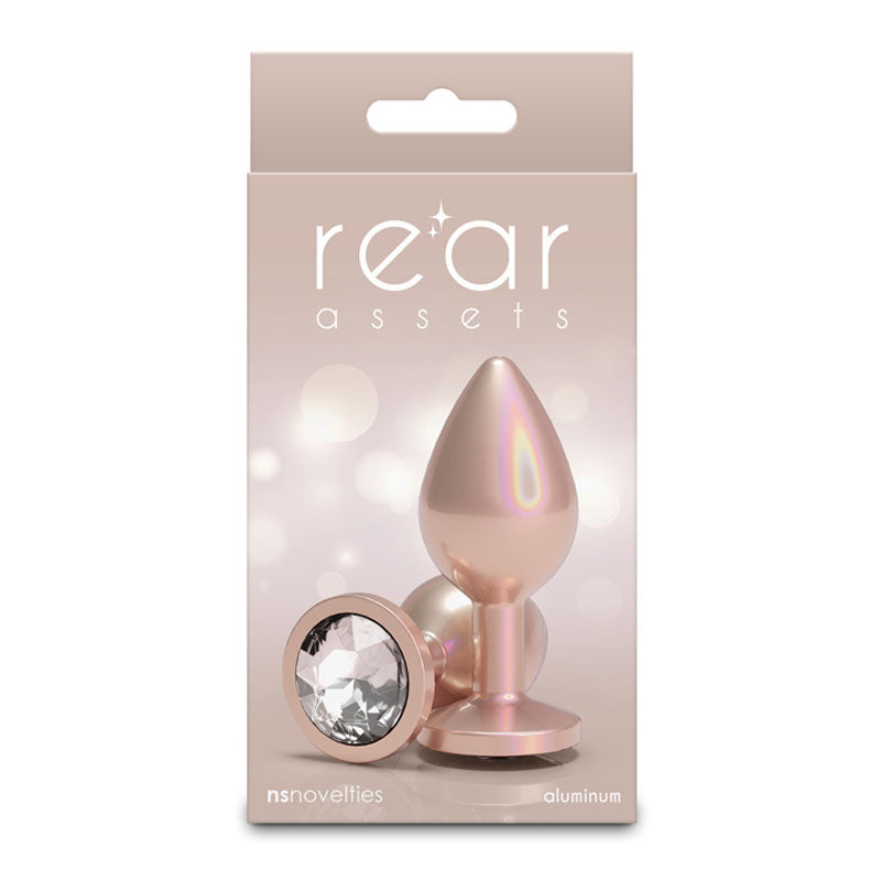 NS Novelties Rear Assets Iridescent - Medium - Champagne 8.2cm Medium Butt Plug