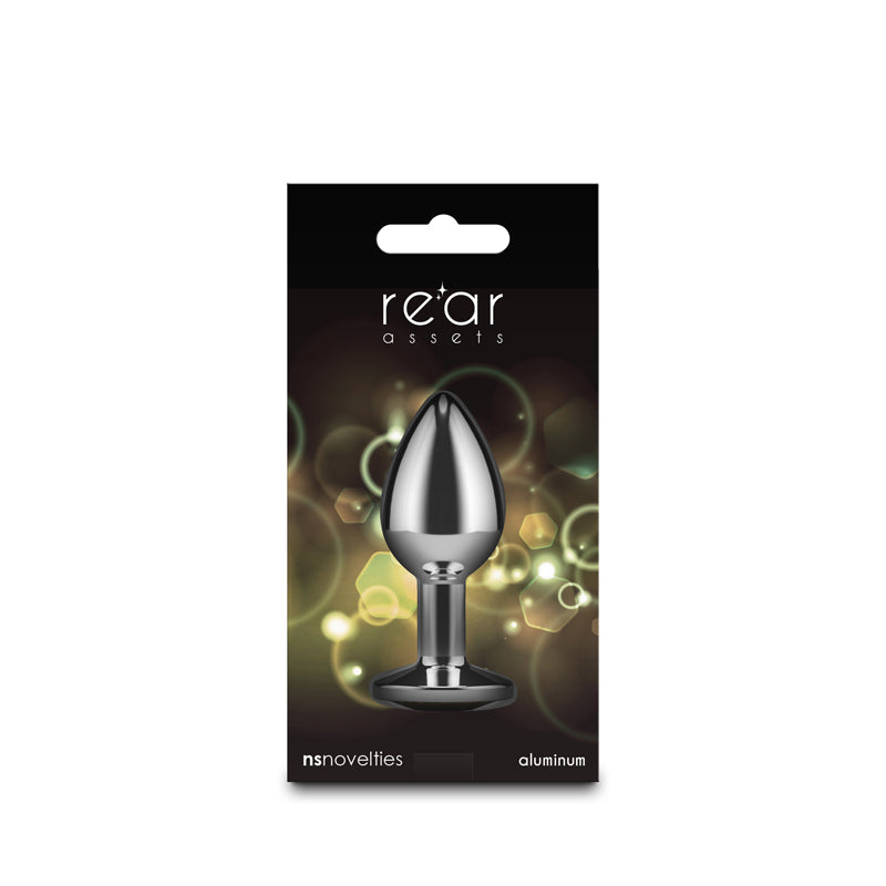 NS Novelties Rear Assets Silver - Medium Metal Butt Plug with Yellow Gem Base