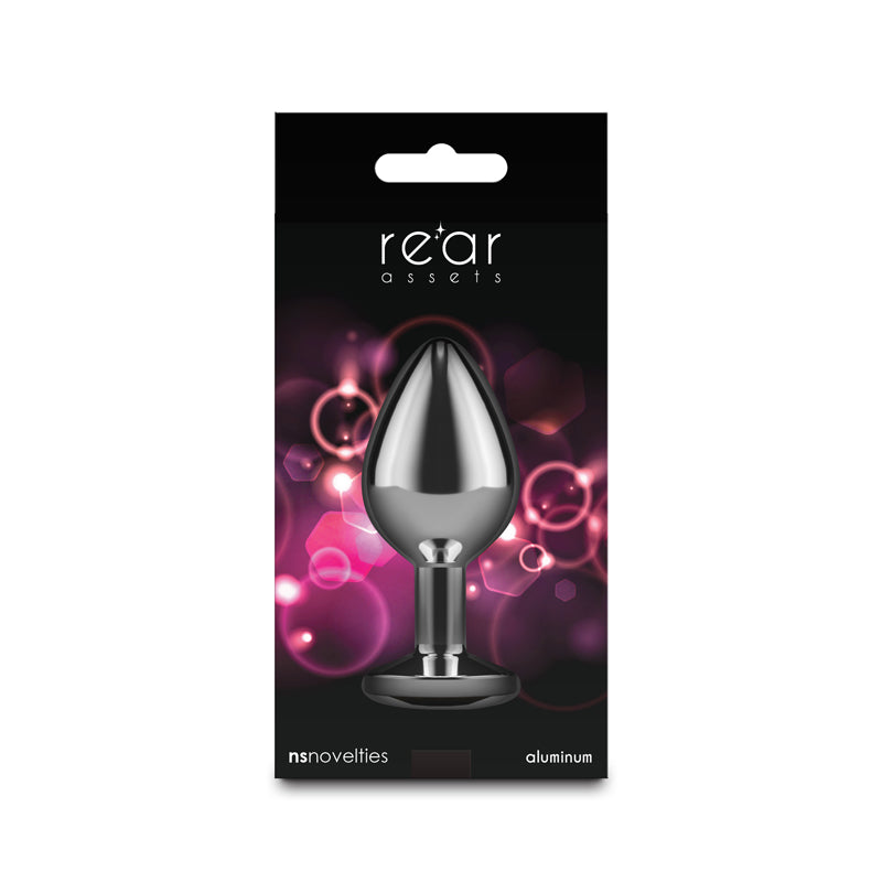NS Novelties Rear Assets Silver - Medium Metal Butt Plug with Pink Gem Base