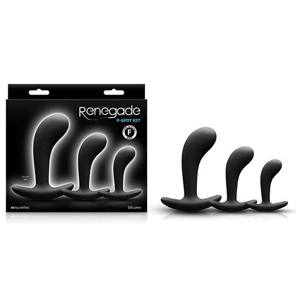 NS Novelties | Renegade P Spot Kit - Black Anal Plugs - Set of 3 Sizes