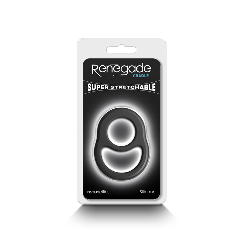 NS Novelties | Renegade Cradle - Black Cock & Balls Ring