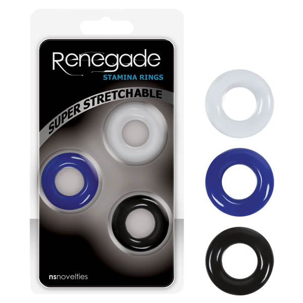 NS Novelties | Renegade Stamina Rings - Coloured Cock Rings - Set of 3