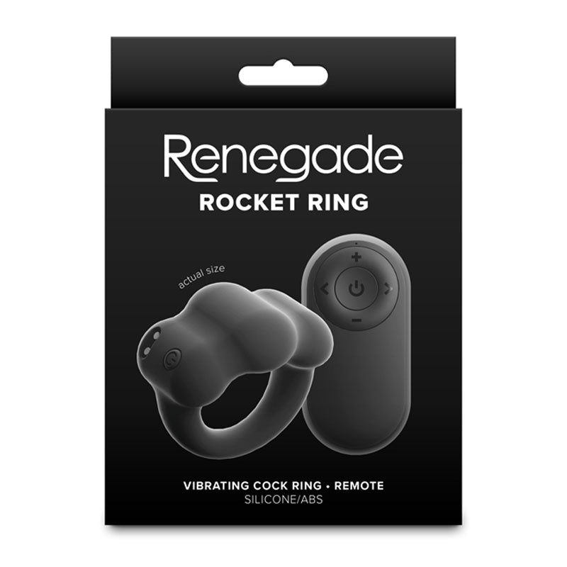 NS Novelties | Renegade Rocket Ring - Black Vibrating Cock Ring with Wireless Remote
