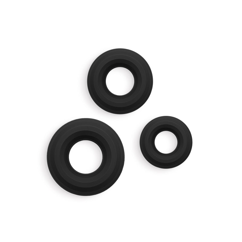 NS Novelties | Renegade 3pc Fireman Rings - Black Cock Rings - Set of 3 Sizes