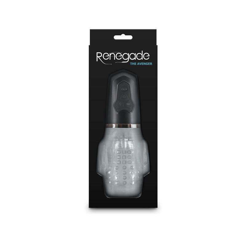 NS Novelties | Renegade Avenger - Clear/Black USB Rechargeable Sucking Masturbator