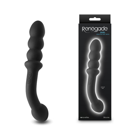 NS Novelties | Renegade Duel - Black 21.4cm USB Rechargeable Vibrating Double Ended Anal Wand