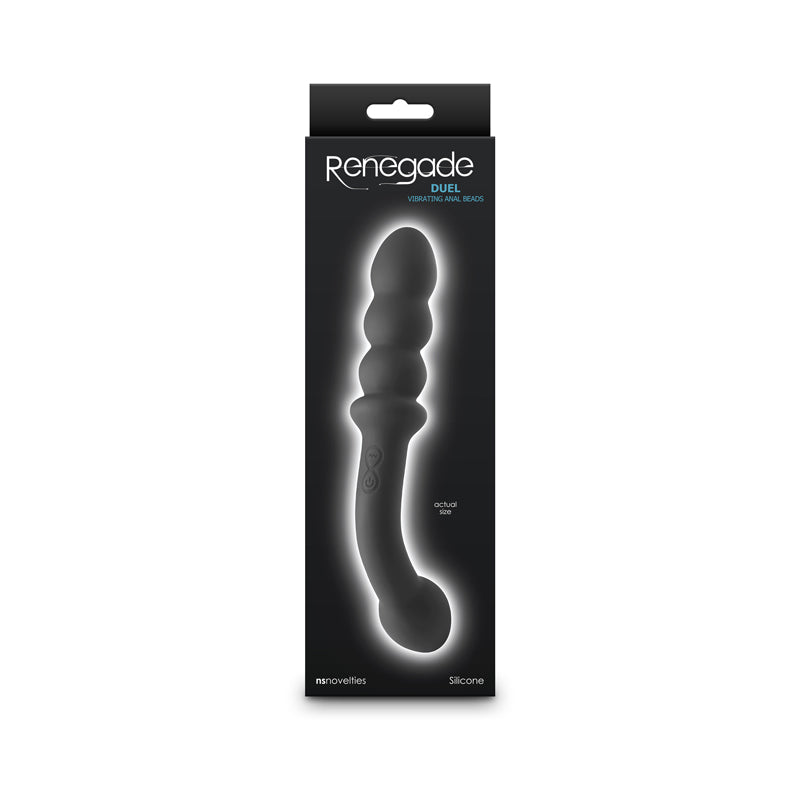 NS Novelties | Renegade Duel - Black 21.4cm USB Rechargeable Vibrating Double Ended Anal Wand