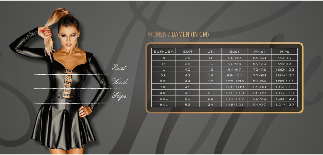 Noir Lace Dress w Deep Neckline Black Size S/M