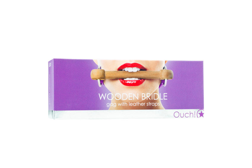 Shots Toys | OUCH! Wooden Bridle Gag with Straps Purple