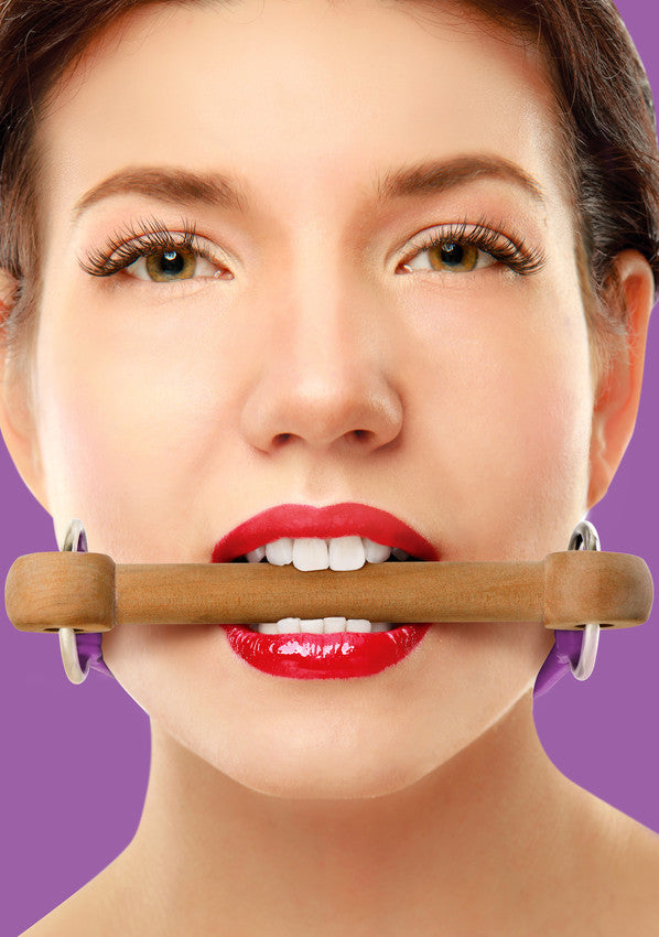 Shots Toys | OUCH! Wooden Bridle Gag with Straps Purple