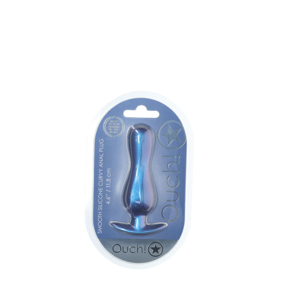Shots Toys | OUCH! Curvy Anal Plug - Metallic Blue