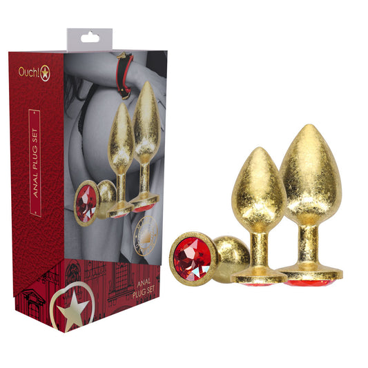 Shots Toys | OUCH! Milan Collection - Metal Anal Plug Set - Gold