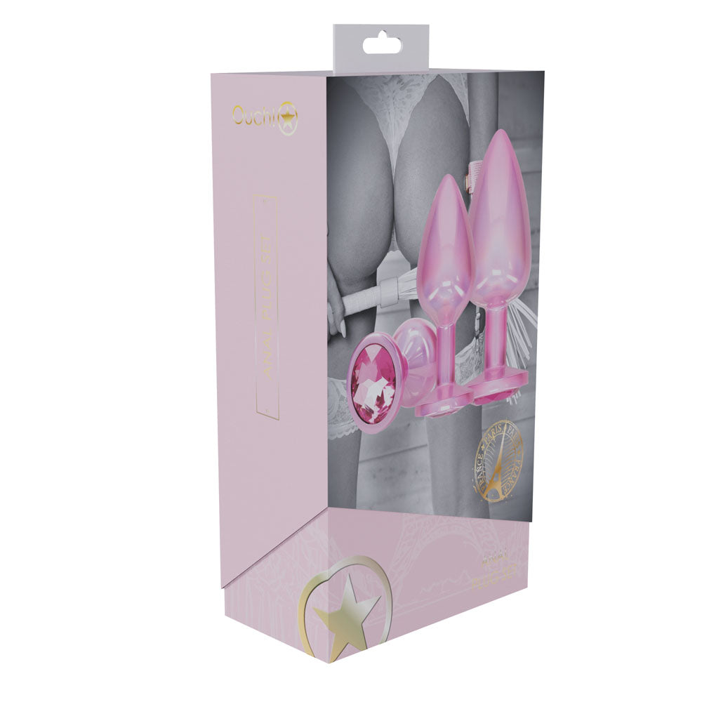 Shots Toys | OUCH! Paris Collection - Metal Anal Plug Set - Pink