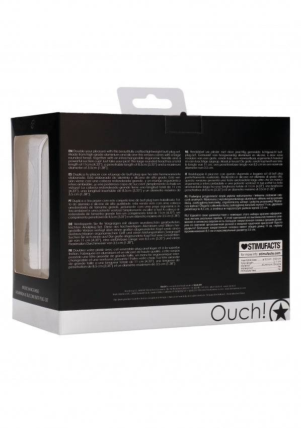 Shots Toys | OUCH! Interchangeable Butt Plug Set - Rounded Large Black