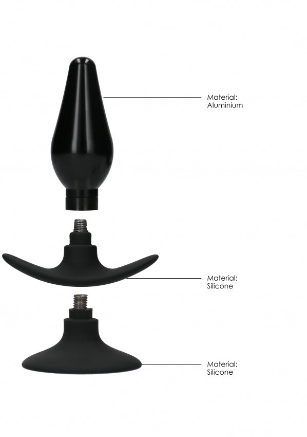 Shots Toys | OUCH! Interchangeable Butt Plug Set - Pointed Medium Black