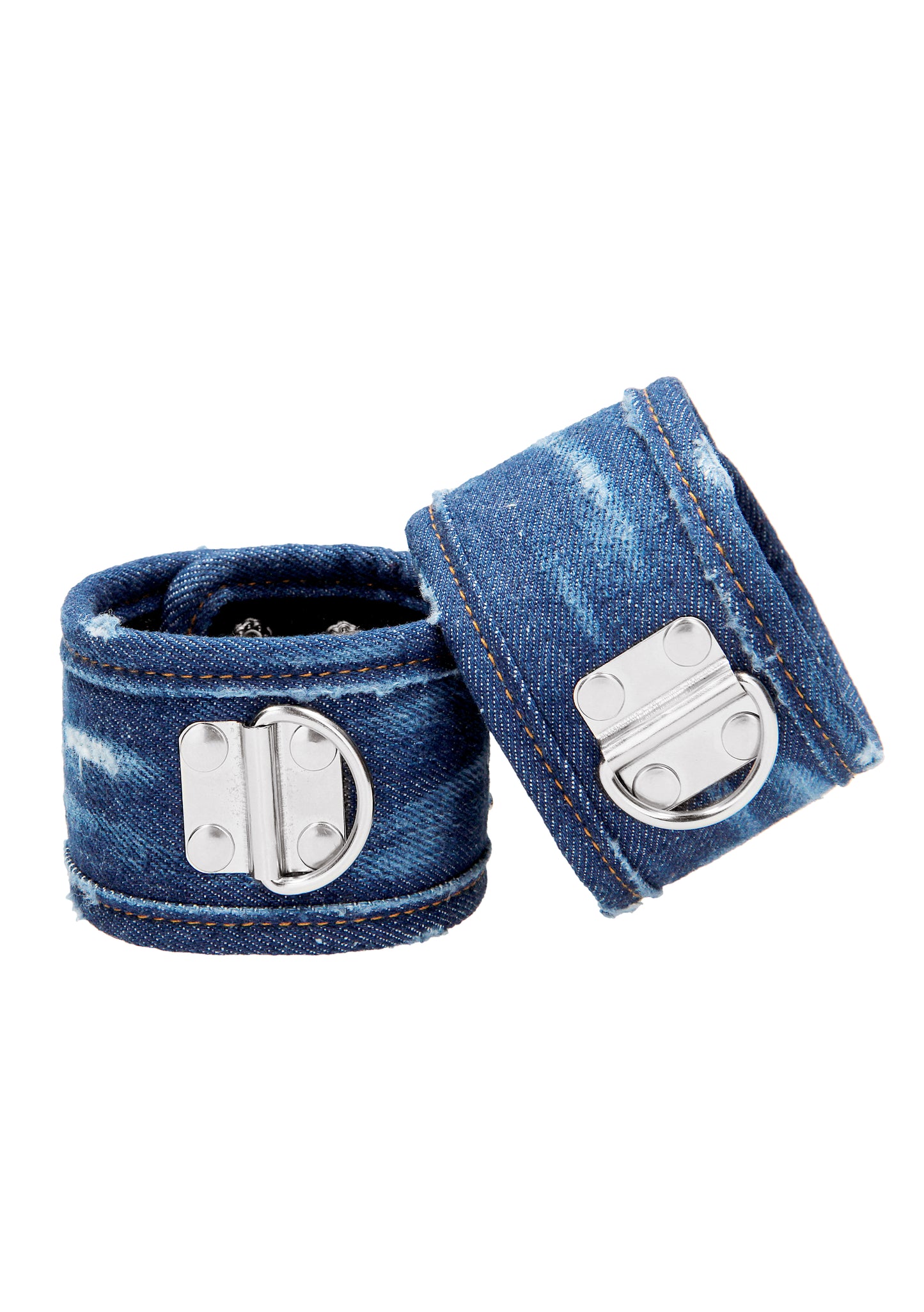 Shots Toys | Ouch! Denim Ankle Cuffs - Roughend Denim Style - Blue